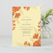 Invitation Burnt Orange Botanical Autumn Wedding (Debout devant)