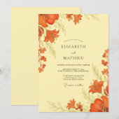 Invitation Burnt Orange Botanical Autumn Wedding (Devant / Derrière)