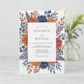 Invitation Burnt Orange Botanical Bloom Wedding (Debout devant)