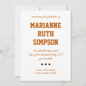 Invitation Burnt Orange Circles Photo Graduation (Dos)