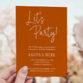 Invitation Burnt Orange Faisons la réception de mariage Décon