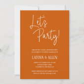 Invitation Burnt Orange Faisons la réception de mariage Décon (Devant)