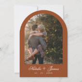 Invitation Burnt Orange Floral Boho Terracotta Arched Wedding (Dos)