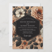 Invitation Burnt Orange Floral Opulence Wedding (Devant)