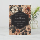 Invitation Burnt Orange Floral Opulence Wedding (Debout devant)
