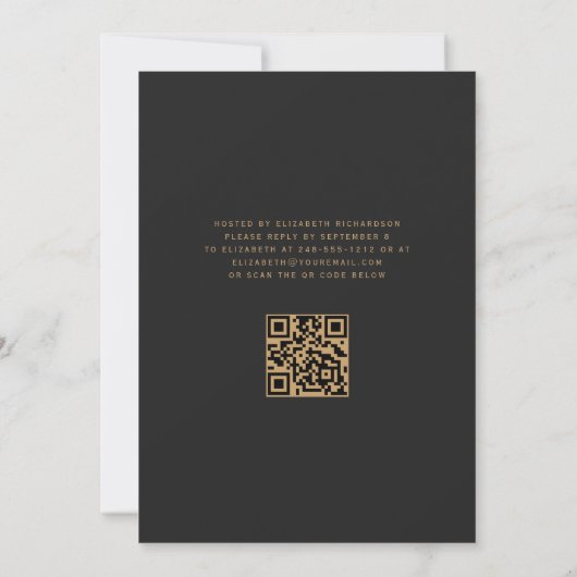 Invitation Burnt Orange Gold Agate QR Code 50e anniversaire (Dos)