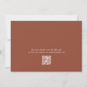 Invitation Burnt Orange Minimal Photo QR Code Enregistrer la  (Dos)