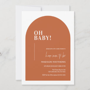 Invitation Burnt Orange Minimum Arch Oh Baby Shower