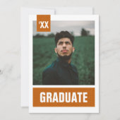 Invitation Burnt Orange Modern Textured Photo Graduation (Devant)