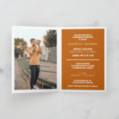 Invitation Burnt Orange Modern Textured Photo Graduation (Intérieur)