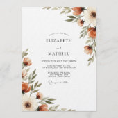 Invitation Burnt Orange Painterly Flora Wedding (Devant)