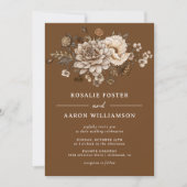Invitation Burnt Orange Sienna | Elegant Mariage floral Boho (Devant)
