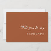 Invitation Burnt Orange Terracotta Bridesmaid Proposal Card (Devant)