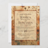 Invitation Burnt Sienna Boho Chic Wildflowers Stylish Wedding (Devant)