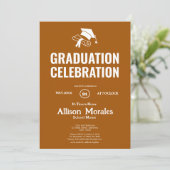 Invitation Burnt Sienna Classique Simple Classic Graduation (Debout devant)