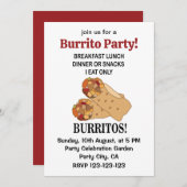 Invitation Burritos Je Ne Mange Que Burritos (Devant / Derrière)