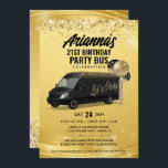 Invitation Bus Black and Gold Party<br><div class="desc">Cette invitation Black and Gold Party Bus est parfaite pour tous les événements de bus de fête! Utilisez cet invitation pour les anniversaires,  la fête de bachelor,  la fête de bachelorette,  la sortie sportive et plus encore!</div>