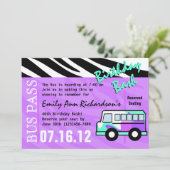 Invitation Bus de fête Anniversaire Bash (Debout devant)