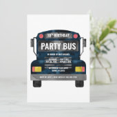 Invitation Bus de fête d'anniversaire (Debout devant)