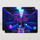 Invitation Bus de fête Glow Party Hopping 21e anniversaire<br><div class="desc">Personnaliser pour votre événement</div>