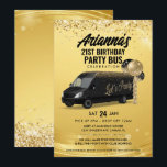 Invitation Bus de fête noir et or<br><div class="desc">Cette invitation pour bus de fête noir et or est parfaite pour tous les événements de bus de fête ! Utilisez cette invitation pour les anniversaires,  l'enterrement de vie de garçon,  l'enterrement de vie de jeune fille,  les sorties sportives et plus encore !</div>