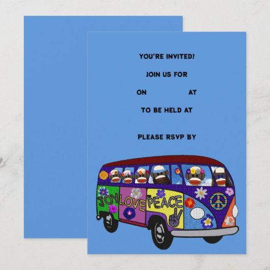 Invitation Bus de la Paix Argent Chaussette (Devant / Derrière)
