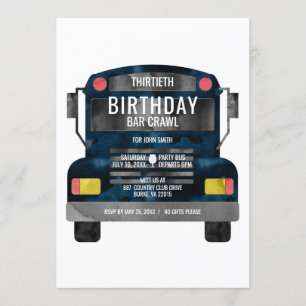Invitation Bus de soirée en bar à bar