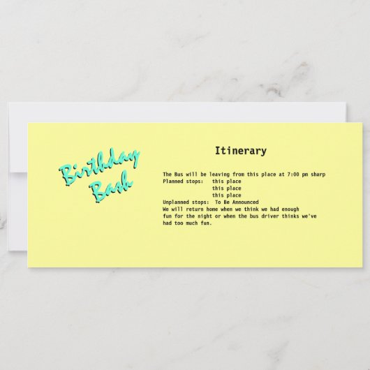 Invitation Bus Pass Anniversaire (Dos)