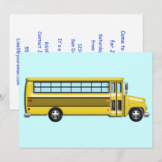 Invitation Bus scolaire (Devant / Derrière)