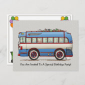 Invitation Bus Tour Cute (Devant / Derrière)