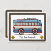 Invitation Bus Tour Cute (Devant / Derrière)