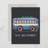 Invitation Bus Tour Cute (Devant / Derrière)