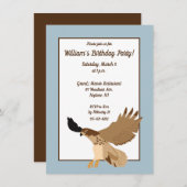 Invitation Buse à queue rousse à la fête d'anniversaire en vo (Devant / Derrière)