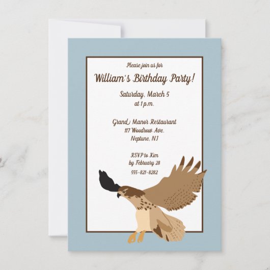 Invitation Buse à queue rousse à la fête d'anniversaire en vo (Devant)