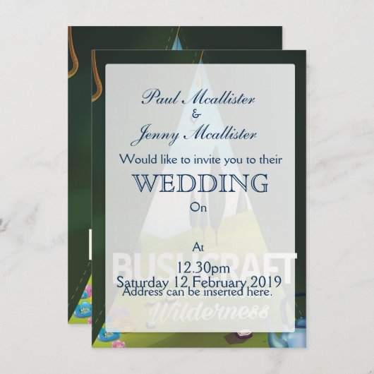 Invitation Bushcraft 'Visitez la nature de Mère' (Devant / Derrière)