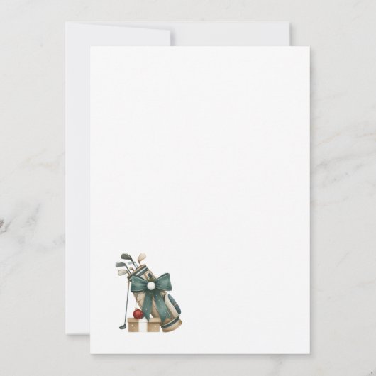 Invitation Business Christmas Golf Theme Party Par Tee (Dos)