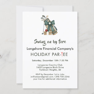 Invitation Business Christmas Golf Theme Party Par Tee