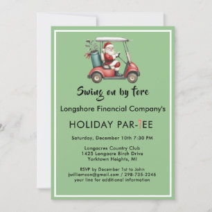 Invitation Business Christmas Golf Theme Party Par Tee