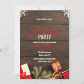 Invitation Business Company Wooden Corporate holiday party (Devant)