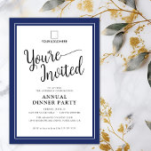 Invitation Business Corporate Annual Party Élégant Script