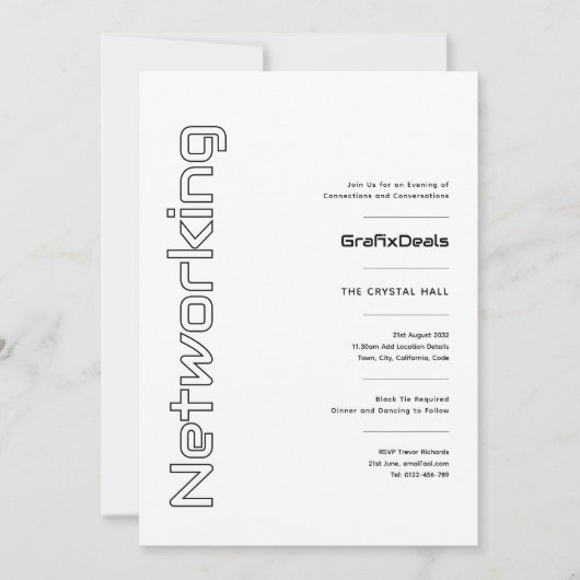 Invitation Business Corporate Tech Network Événements minimau (Devant)