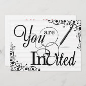 Invitation Business Event ou Party Classic Noir et Blanc (Devant / Derrière)