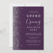 Invitation Business Grand Ouverture Dark Purple Parties scint (Devant)