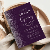 Invitation Business Grand Ouverture Dark Purple Parties scint
