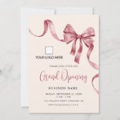 Invitation Business Grand Ouverture Moderne Logo De Ruban (Devant)