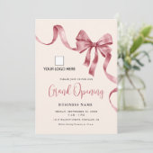 Invitation Business Grand Ouverture Moderne Logo De Ruban (Debout devant)