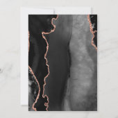 Invitation Business Grand Ouverture Noir Rose Or Agate Sombre (Dos)