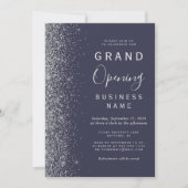 Invitation Business Grand Ouverture Parties scintillant d'arg (Devant)