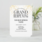 Invitation Business Grand Réouverture Faux Gold Confetti Star (Debout devant)