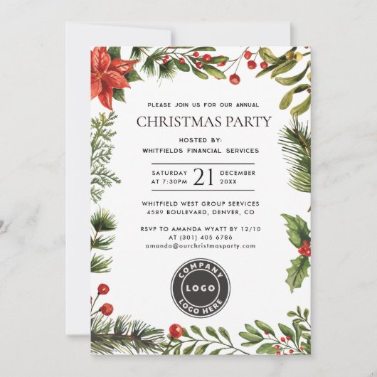 Invitation Business Logo Annual Corporate Christmas Party (Devant)